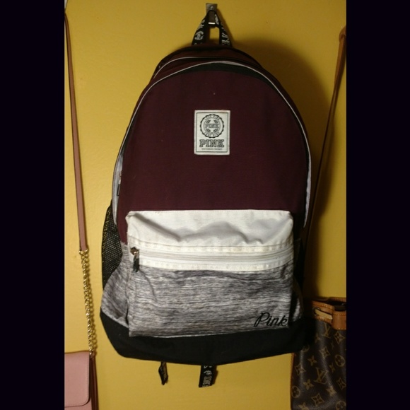 maroon pink backpack